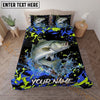 Maxcorners Fishing Bold Splatter Camo Personalized Name Unisex 3D Bedding Set