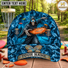(3 Colors) Maxcorners Disc Golf Grim Reaper Flaming Flying Disc Personalized Name 3D Cap LM3009