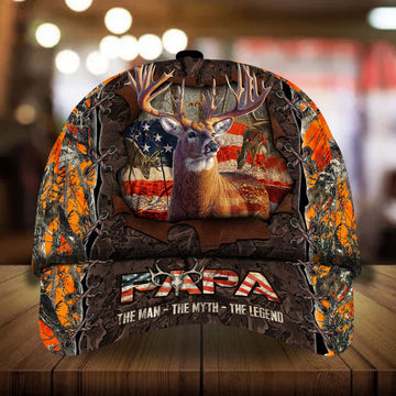 Maxcorners Papa Premium Hunter Camouflage 3D Multicolor Personalized Cap