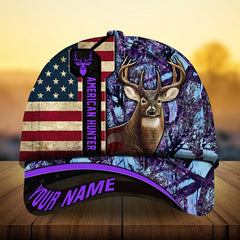 Maxcorners Premium Best US Flag Deer Hunting Camo Pattern 3D Multicolor Personalized Cap