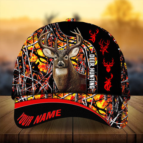 Maxcorners Premium Unique Hunting Deer Personalized Hats 3D Multicolored