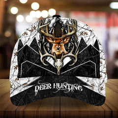 Maxcorners Skull Deer Cracked Deer Hunting Camo Pattern 3D Multicolor Personalized Cap