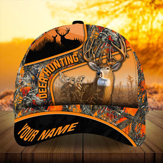 Maxcorners Premium Florapunk Deer Hunting Multicolored Pattern Personalized Cap