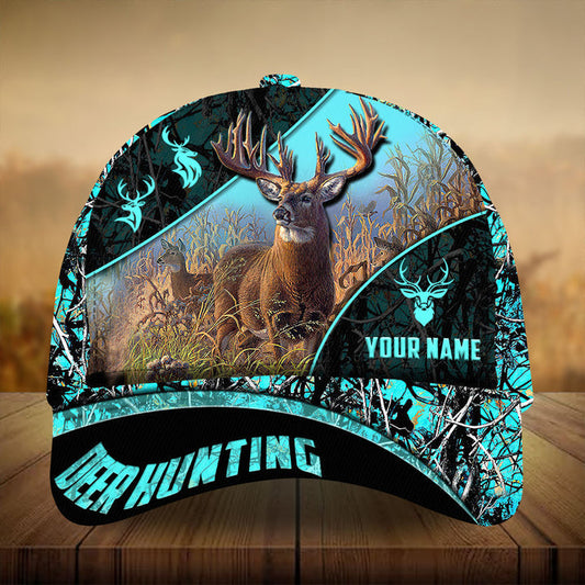 Maxcorners Majestic Of Ancient Deer Pattern Deer Hunting 3D Multicolor Personalized Cap