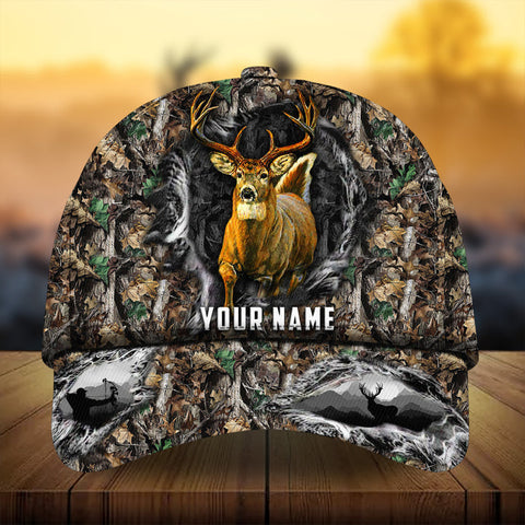 Maxcorners Awesome Art 1 Deer Hunting Camo Pattern 3D Multicolor Personalized Cap