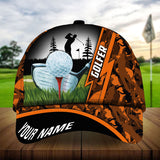 Maxcorners Golf Premium Camo Lighting Golf Art Personalized Name All Over Printed Cap