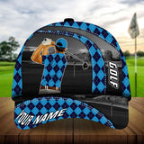 Maxcorners Golf Premium Argyle Cool Golfer Personalized Name All Over Printed Cap