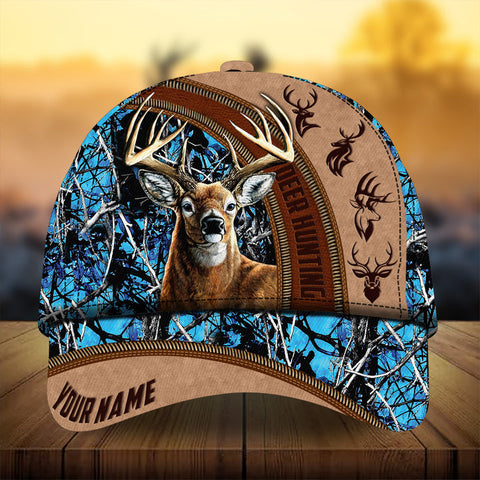 Maxcorners Cool Leather Hunting Deer Personalized Hats 3D Multicolored