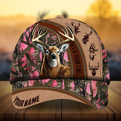 Maxcorners Cool Leather Hunting Deer Personalized Hats 3D Multicolored