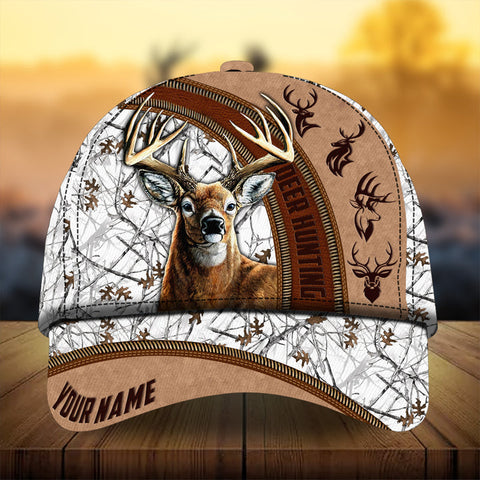 Maxcorners Cool Leather Hunting Deer Personalized Hats 3D Multicolored