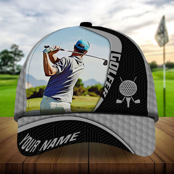 Maxcorners Golf Premium Art Boomerang Personalized Name All Over Printed Cap