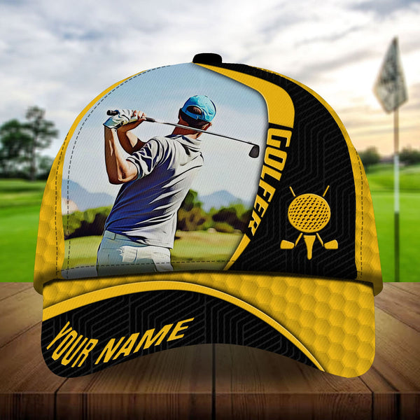 Maxcorners Golf Premium Art Boomerang Personalized Name All Over Printed Cap