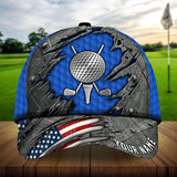 Maxcorners Golf Cool American Metal Personalized Name All Over Printed Cap