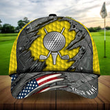 Maxcorners Golf Cool American Metal Personalized Name All Over Printed Cap