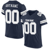 Maxcorners Custom Navy White-Gray Mesh Authentic Football Jersey LM2605