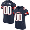 Maxcorners Custom Navy White-Red Mesh Authentic Football Jersey LM2605