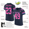 Maxcorners Custom Navy Pink-Light Blue Mesh Authentic Football Jersey LM2605