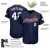 Maxcorners Custom Navy White-Maroon Authentic Baseball Jersey LM2605