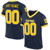 Maxcorners Custom Navy Gold-White Mesh Authentic Throwback Football Jersey LM2605