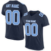 Maxcorners Custom Navy Light Blue-White Mesh Authentic Football Jersey LM2605