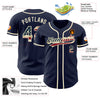 Maxcorners Custom Light Blue White-Old Gold 3D Argentinian Flag Premium Baseball Jersey LM0210
