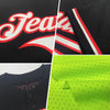 Maxcorners Custom Neon Green Purple Mesh Authentic Throwback Baseball Jersey LM2605