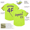 Maxcorners Custom Neon Green Purple Mesh Authentic Throwback Baseball Jersey LM2605