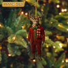 Maxcorners Elegant Dressed-Up Deer Ornament And Keychain Custom Gift For Hunters 2D Flat