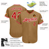 Maxcorners Custom Old Gold Red-White Authentic Baseball Jersey LM2605