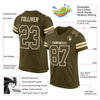 Maxcorners Custom Olive Olive-Cream Mesh Authentic Salute To Service Football Jersey LM2605