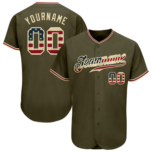 Maxcorners Custom Women's Black Vintage USA Flag-Cream V-Neck Cropped Baseball Jersey LM0210