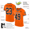 Maxcorners Custom Orange Black-White Mesh Authentic Throwback Football Jersey LM2605