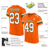 Maxcorners Custom Orange White-Green Mesh Authentic Football Jersey LM2605