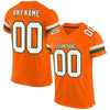 Maxcorners Custom Orange White-Green Mesh Authentic Football Jersey LM2605