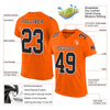 Maxcorners Custom Orange Black-White Mesh Authentic Classic Football Jersey LM2605