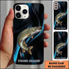 Maxcorners Sleek Dark Liquid Style Custom Name Fishing Phone Case