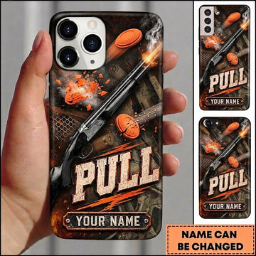 Maxcorners Trap Shooting PULL Shotgun Shattered Clay Smoke Action Personalized Phone Case