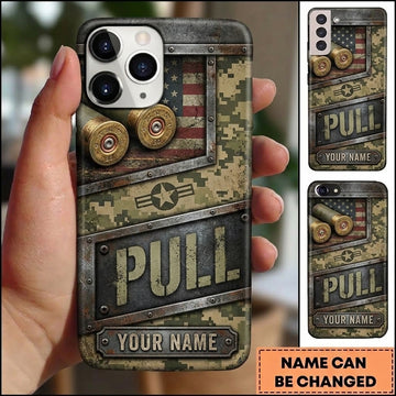 Maxcorners Trap Shooting PULL American Flag Digital Camo Shotgun Shells Tactical Personalized Phone Case