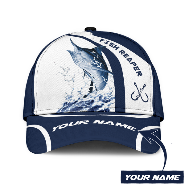 Maxcorners Custom Name Marlin Fishing hat Hook 3D Cap