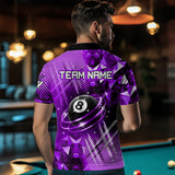 Maxcorners Purple Billiard Shirt 8 Ball Personalized Billiard Jersey For Men Billiard Gifts For Men Team Polo & 1/4 Zip