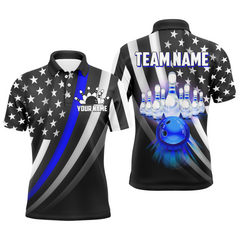 Maxcorners American Bowling Jersey Custom Bowling Shirt For Men Team Bowling Polo Shirt