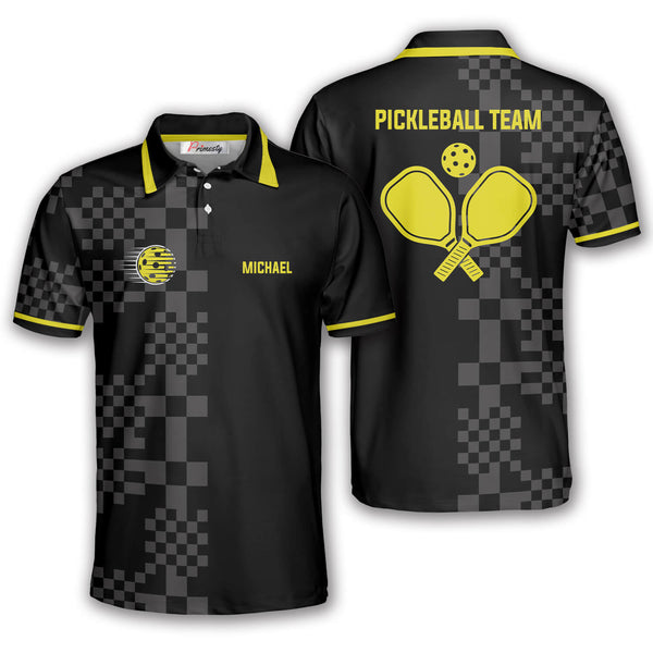 Max Corner Personalized Name and Team name Abstract Square Pickleball Shirts For Men 3D Polo Shirt