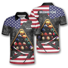 Maxcorners Patriotic Billiard Personalized Name Unisex Shirt