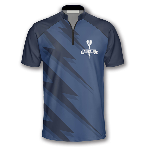 Maxcorners Blue Lightning Darts Personalized Name And Team Name 3D Shirt