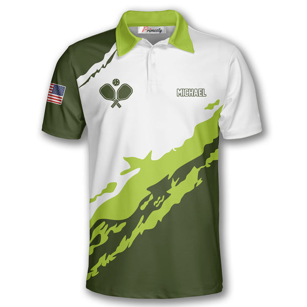 Max Corner Personalized Name and Team name Green Sport Jersey Style Pickleball 3D Polo Shirt