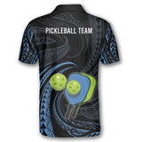 Max Corner Personalized Name and Team name Just Dink Blue Tribal Pickleball 3D Polo Shirt