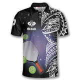 Max Corner Personalized Name and Team name Night Sky Tribal Pickleball 3D Polo Shirt