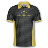 Max Corner Personalized Name and Team name Heartbeat Honeycomb Pattern Pickleball 3D Polo Shirt