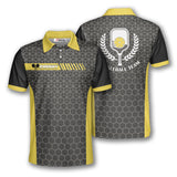 Max Corner Personalized Name and Team name Honeycomb Pattern Pickleball 3D Polo Shirt