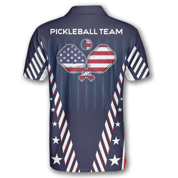 Max Corner Personalized Name and Team name US Flag Pattern Sport Jersey Pickleball 3D Polo Shirt